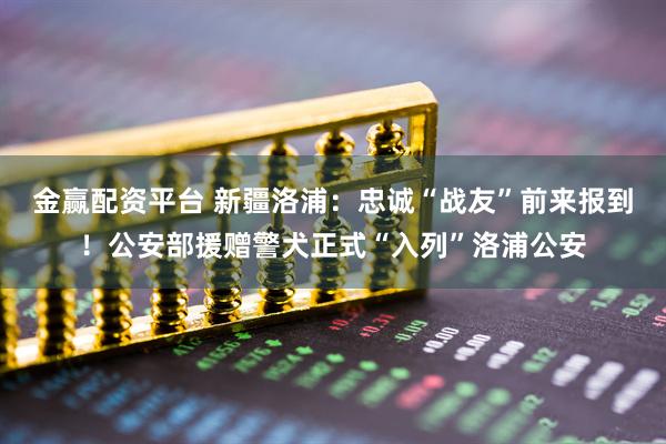 金赢配资平台 新疆洛浦：忠诚“战友”前来报到！公安部援赠警犬正式“入列”洛浦公安